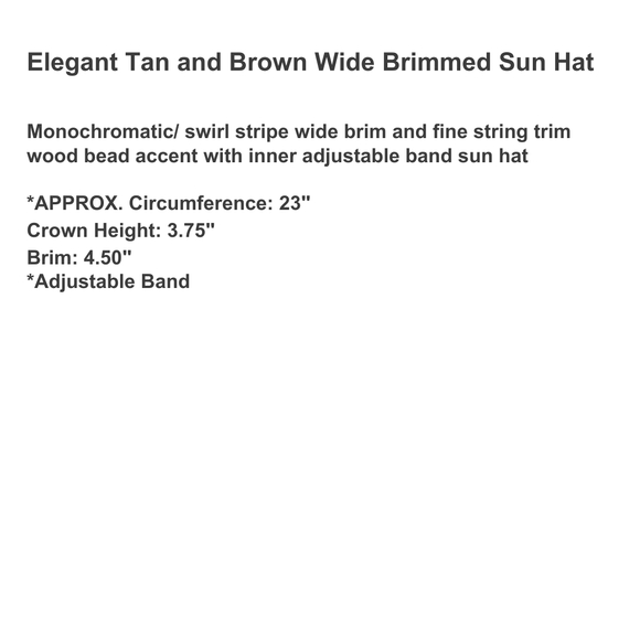 Elegant Tan and Brown Wide Brimmed Sun Hat - Picture 4 of 4
